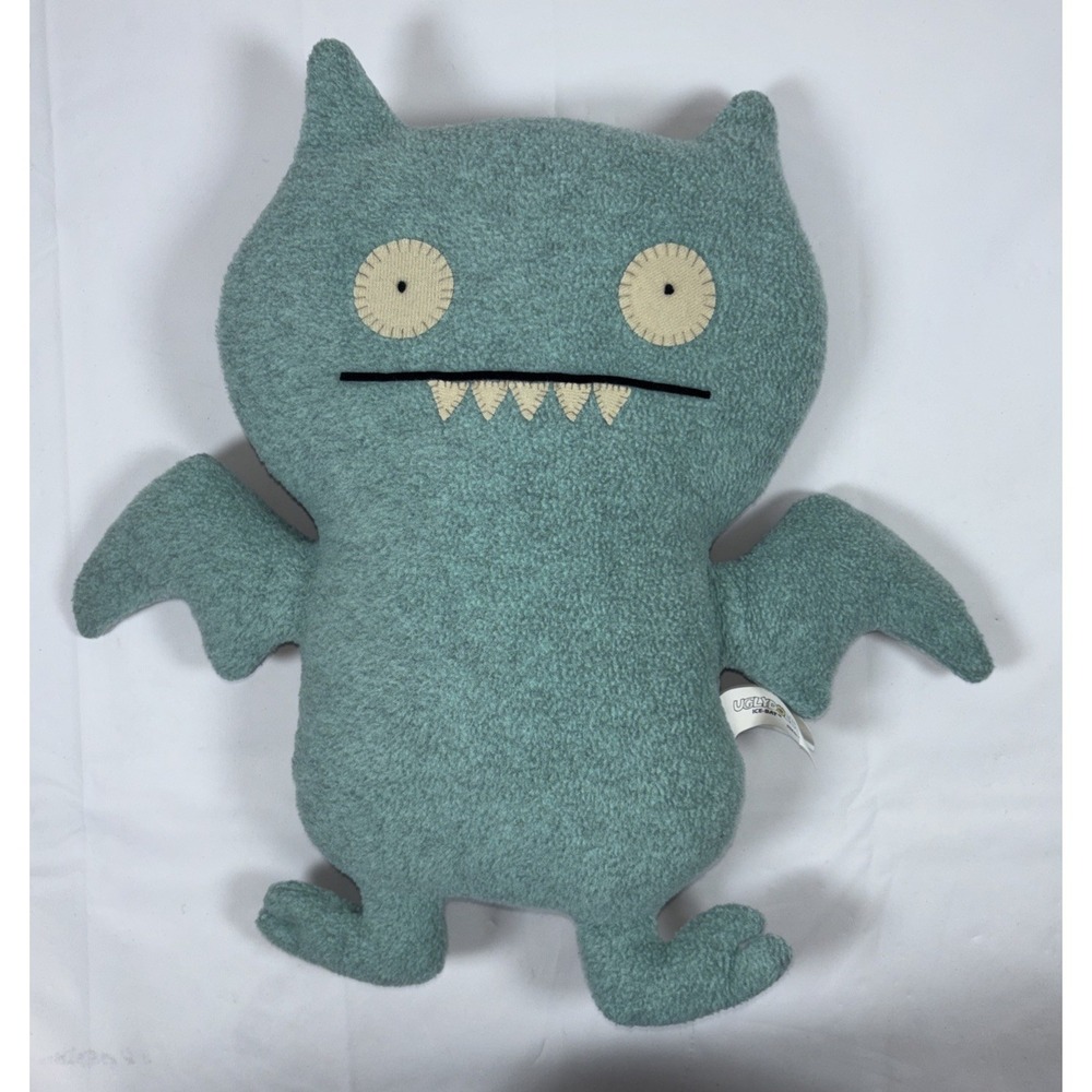 Vintage Uglydoll Ice Bat Plush RARE Sz 13" Blue Toy 2002 Classic Collectible Y2K